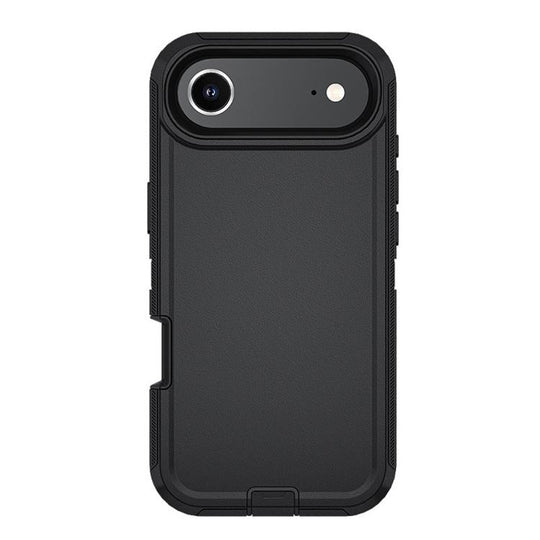 For iPhone Air Kalebol Shockproof PC Hybrid TPU Phone Case with Back Clip(Black)