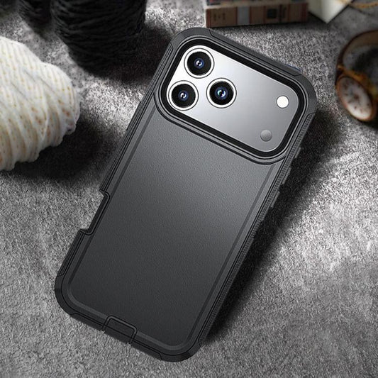 For iPhone 17 Air Kalebol Shockproof PC Hybrid TPU Phone Case with Back Clip(Black) - iPhone 17 Air Cases by Kalebol | Online Shopping UK | buy2fix