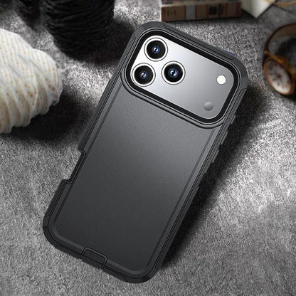 For iPhone 17 Pro Max Kalebol Shockproof PC Hybrid TPU Phone Case with Back Clip(Black) - iPhone 17 Pro Max Cases by Kalebol | Online Shopping UK | buy2fix