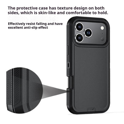For iPhone 17 Pro Max Kalebol Shockproof PC Hybrid TPU Phone Case with Back Clip(Black) - iPhone 17 Pro Max Cases by Kalebol | Online Shopping UK | buy2fix