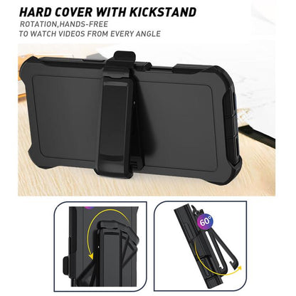 For iPhone 17 Air Kalebol Shockproof PC Hybrid TPU Phone Case with Back Clip(Black) - iPhone 17 Air Cases by Kalebol | Online Shopping UK | buy2fix