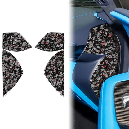 4pcs/Set Forged Gold Foil Carbon Fiber Car Front Slot Decorative Sticker for Chevrolet Corvette C8 2020-, Left and Right Driver(Red) - Car Interior Mouldings by buy2fix | Online Shopping UK | buy2fix