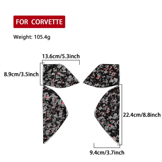4pcs/Set Forged Gold Foil Carbon Fiber Car Front Slot Decorative Sticker for Chevrolet Corvette C8 2020-, Left and Right Driver(Red) - Car Interior Mouldings by buy2fix | Online Shopping UK | buy2fix