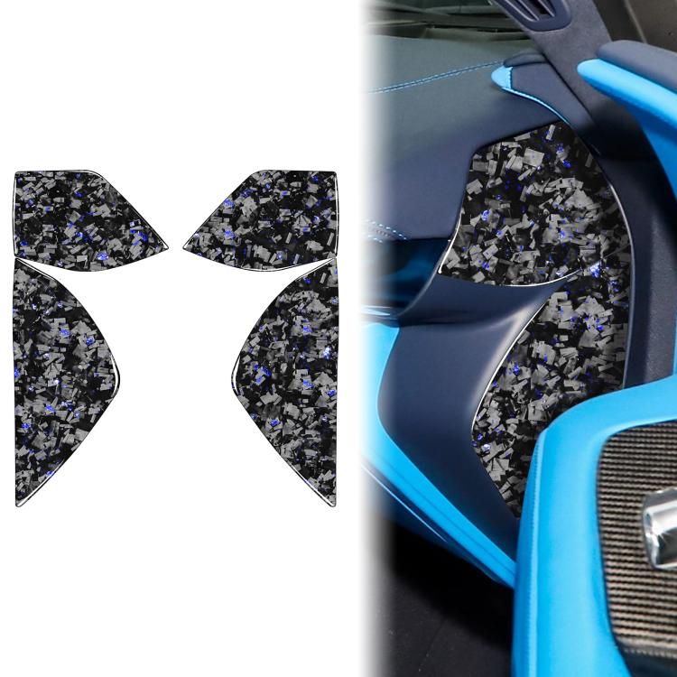 4pcs/Set Forged Gold Foil Carbon Fiber Car Front Slot Decorative Sticker for Chevrolet Corvette C8 2020-, Left and Right Driver(Blue) - Car Interior Mouldings by buy2fix | Online Shopping UK | buy2fix