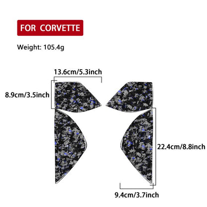 4pcs/Set Forged Gold Foil Carbon Fiber Car Front Slot Decorative Sticker for Chevrolet Corvette C8 2020-, Left and Right Driver(Blue) - Car Interior Mouldings by buy2fix | Online Shopping UK | buy2fix