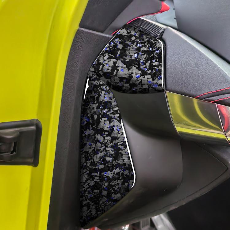 4pcs/Set Forged Gold Foil Carbon Fiber Car Front Slot Decorative Sticker for Chevrolet Corvette C8 2020-, Left and Right Driver(Blue) - Car Interior Mouldings by buy2fix | Online Shopping UK | buy2fix