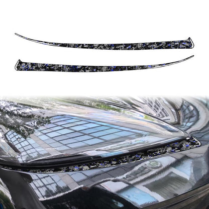 2pcs/Set Forged Gold Foil Carbon Fiber Car Front Light Below Decorative Sticker for Chevrolet Corvette C8 2020-, Left and Right Driver(Blue) - Car Interior Mouldings by buy2fix | Online Shopping UK | buy2fix