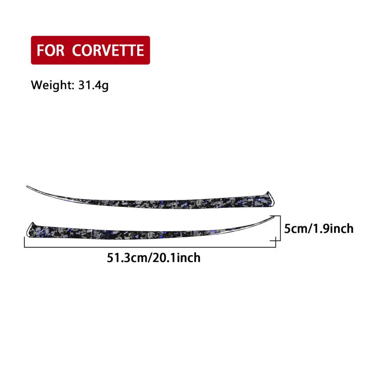 2pcs/Set Forged Gold Foil Carbon Fiber Car Front Light Below Decorative Sticker for Chevrolet Corvette C8 2020-, Left and Right Driver(Blue) - Car Interior Mouldings by buy2fix | Online Shopping UK | buy2fix