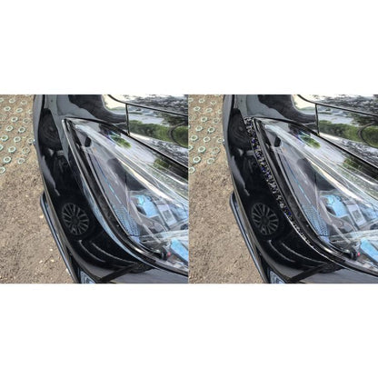 2pcs/Set Forged Gold Foil Carbon Fiber Car Front Light Below Decorative Sticker for Chevrolet Corvette C8 2020-, Left and Right Driver(Blue) - Car Interior Mouldings by buy2fix | Online Shopping UK | buy2fix