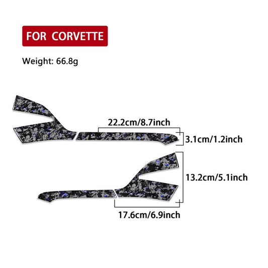 4pcs/Set Forged Gold Foil Carbon Fiber Car Rearview Mirror Decorative Sticker for Chevrolet Corvette C8 2020-, Left Driver(Blue) - Car Interior Mouldings by buy2fix | Online Shopping UK | buy2fix