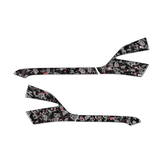 4pcs/Set Forged Gold Foil Carbon Fiber Car Rearview Mirror Decorative Sticker for Chevrolet Corvette C8 2020-, Right Driver(Red) - Car Interior Mouldings by buy2fix | Online Shopping UK | buy2fix
