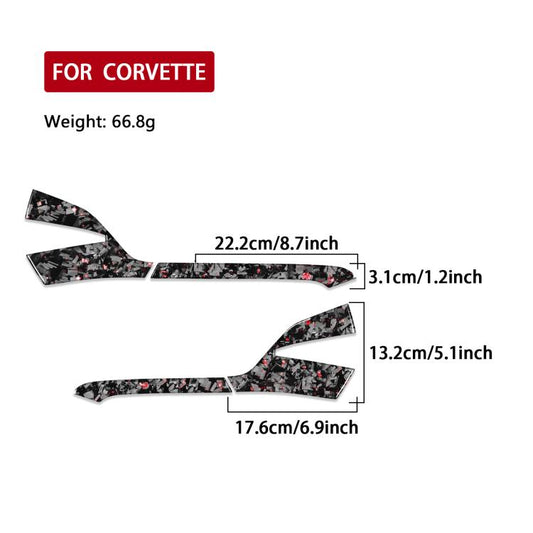 4pcs/Set Forged Gold Foil Carbon Fiber Car Rearview Mirror Decorative Sticker for Chevrolet Corvette C8 2020-, Right Driver(Red) - Car Interior Mouldings by buy2fix | Online Shopping UK | buy2fix