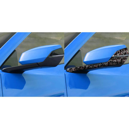4pcs/Set Forged Gold Foil Carbon Fiber Car Rearview Mirror Decorative Sticker for Chevrolet Corvette C8 2020-, Right Driver(Red) - Car Interior Mouldings by buy2fix | Online Shopping UK | buy2fix