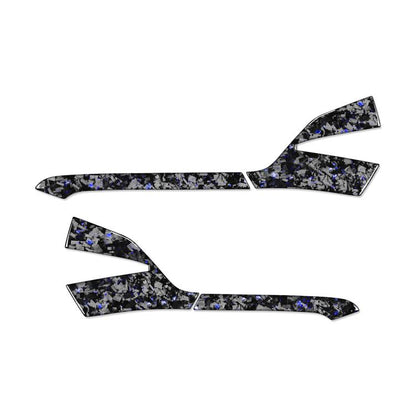 4pcs/Set Forged Gold Foil Carbon Fiber Car Rearview Mirror Decorative Sticker for Chevrolet Corvette C8 2020-, Right Driver(Blue) - Car Interior Mouldings by buy2fix | Online Shopping UK | buy2fix