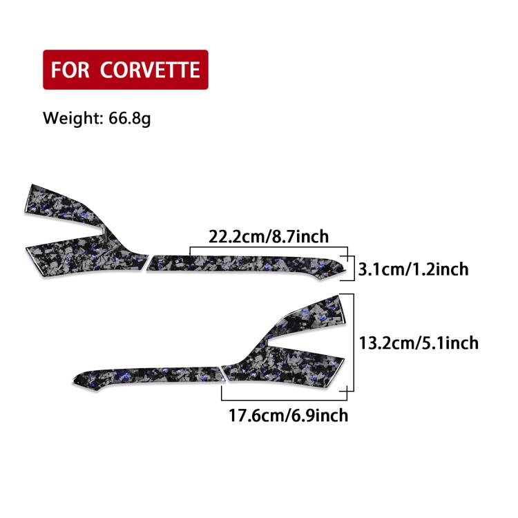 4pcs/Set Forged Gold Foil Carbon Fiber Car Rearview Mirror Decorative Sticker for Chevrolet Corvette C8 2020-, Right Driver(Blue) - Car Interior Mouldings by buy2fix | Online Shopping UK | buy2fix