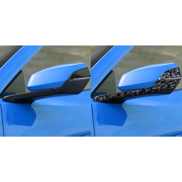 4pcs/Set Forged Gold Foil Carbon Fiber Car Rearview Mirror Decorative Sticker for Chevrolet Corvette C8 2020-, Right Driver(Blue) - Car Interior Mouldings by buy2fix | Online Shopping UK | buy2fix