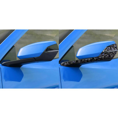 4pcs/Set Forged Gold Foil Carbon Fiber Car Rearview Mirror Decorative Sticker for Chevrolet Corvette C8 2020-, Right Driver(Blue) - Car Interior Mouldings by buy2fix | Online Shopping UK | buy2fix