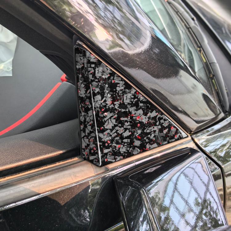 4pcs/Set Forged Gold Foil Carbon Fiber Car Outside A-pillar Decorative Sticker for Chevrolet Corvette C8 2020-, Left and Right Driver(Red) - Car Interior Mouldings by buy2fix | Online Shopping UK | buy2fix