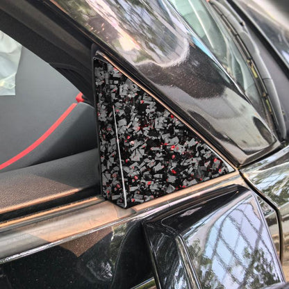 4pcs/Set Forged Gold Foil Carbon Fiber Car Outside A-pillar Decorative Sticker for Chevrolet Corvette C8 2020-, Left and Right Driver(Red) - Car Interior Mouldings by buy2fix | Online Shopping UK | buy2fix