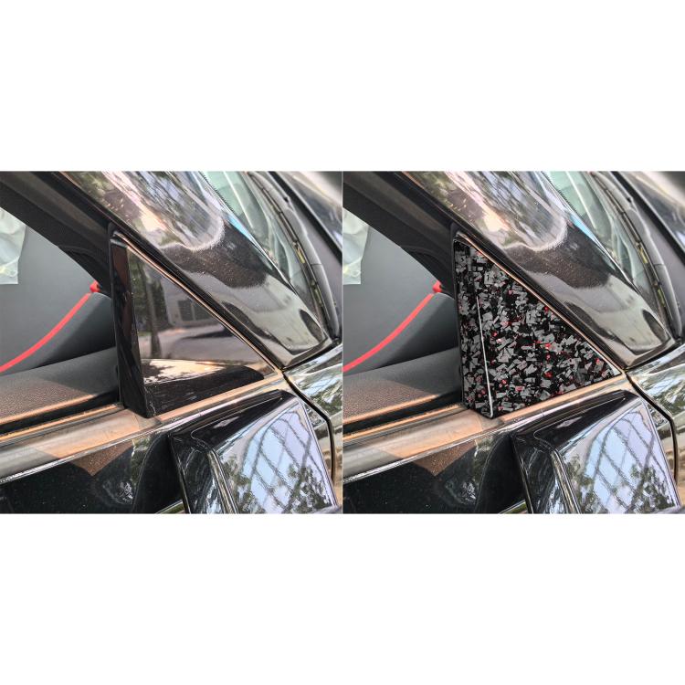 4pcs/Set Forged Gold Foil Carbon Fiber Car Outside A-pillar Decorative Sticker for Chevrolet Corvette C8 2020-, Left and Right Driver(Red) - Car Interior Mouldings by buy2fix | Online Shopping UK | buy2fix