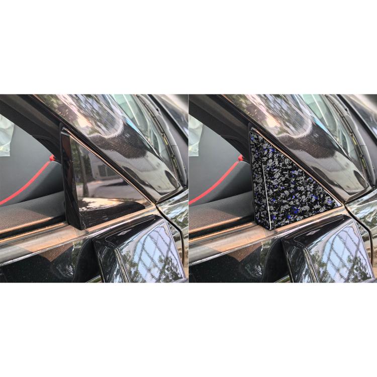 4pcs/Set Forged Gold Foil Carbon Fiber Car Outside A-pillar Decorative Sticker for Chevrolet Corvette C8 2020-, Left and Right Driver(Blue) - Car Interior Mouldings by buy2fix | Online Shopping UK | buy2fix