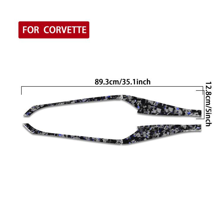 4pcs/Set Forged Gold Foil Carbon Fiber Car Door Storage Panel Decorative Sticker for Chevrolet Corvette C8 2020-, Left and Right Driver(Blue) - Car Interior Mouldings by buy2fix | Online Shopping UK | buy2fix