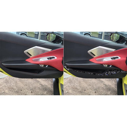 4pcs/Set Forged Gold Foil Carbon Fiber Car Door Storage Panel Decorative Sticker for Chevrolet Corvette C8 2020-, Left and Right Driver(Blue) - Car Interior Mouldings by buy2fix | Online Shopping UK | buy2fix