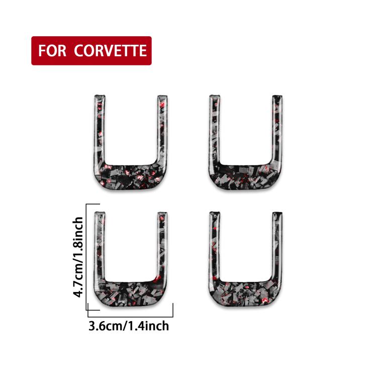 4pcs/Set Forged Gold Foil Carbon Fiber Car Sun Visor Decorative Sticker for Chevrolet Corvette C8 2020-, Left and Right Driver(Red) - Car Interior Mouldings by buy2fix | Online Shopping UK | buy2fix