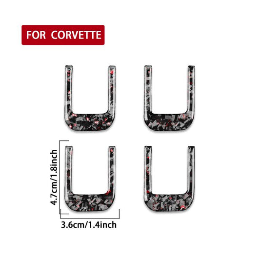 4pcs/Set Forged Gold Foil Carbon Fiber Car Sun Visor Decorative Sticker for Chevrolet Corvette C8 2020-, Left and Right Driver(Red) - Car Interior Mouldings by buy2fix | Online Shopping UK | buy2fix