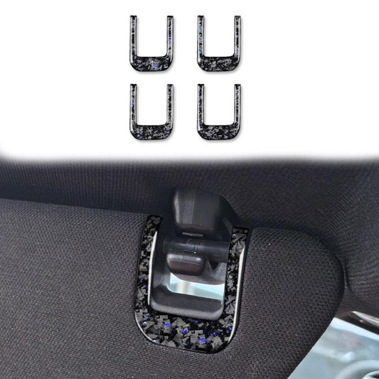 4pcs/Set Forged Gold Foil Carbon Fiber Car Sun Visor Decorative Sticker for Chevrolet Corvette C8 2020-, Left and Right Driver(Blue) - Car Interior Mouldings by buy2fix | Online Shopping UK | buy2fix