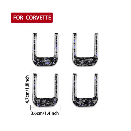 4pcs/Set Forged Gold Foil Carbon Fiber Car Sun Visor Decorative Sticker for Chevrolet Corvette C8 2020-, Left and Right Driver(Blue) - Car Interior Mouldings by buy2fix | Online Shopping UK | buy2fix