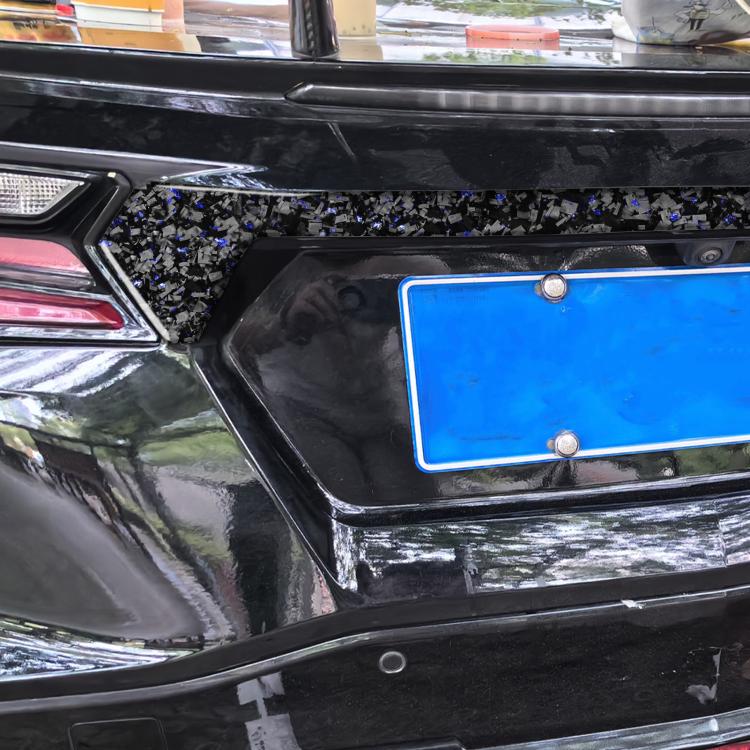 Forged Gold Foil Carbon Fiber Car Trunk Decorative Sticker for Chevrolet Corvette C8 2020-, Left and Right Driver(Blue) - Car Interior Mouldings by buy2fix | Online Shopping UK | buy2fix