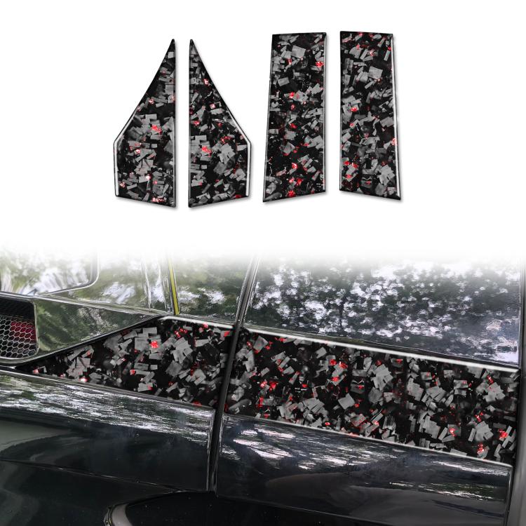 4pcs/Set Forged Gold Foil Carbon Fiber Car Roof Sides Decorative Sticker for Chevrolet Corvette C8 2020-, Left and Right Driver(Red) - Car Interior Mouldings by buy2fix | Online Shopping UK | buy2fix