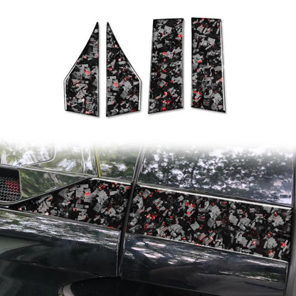 4pcs/Set Forged Gold Foil Carbon Fiber Car Roof Sides Decorative Sticker for Chevrolet Corvette C8 2020-, Left and Right Driver(Red) - Car Interior Mouldings by buy2fix | Online Shopping UK | buy2fix