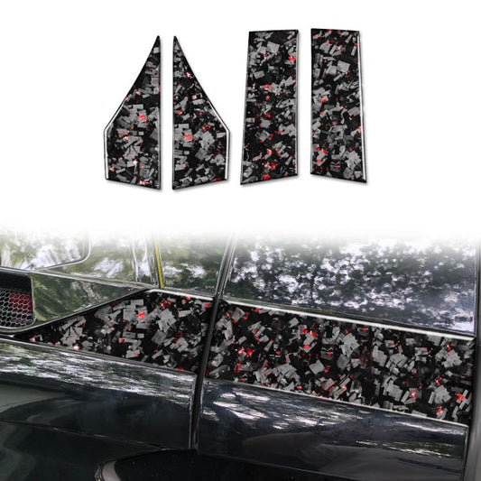 4pcs/Set Forged Gold Foil Carbon Fiber Car Roof Sides Decorative Sticker for Chevrolet Corvette C8 2020-, Left and Right Driver(Red) - Car Interior Mouldings by buy2fix | Online Shopping UK | buy2fix