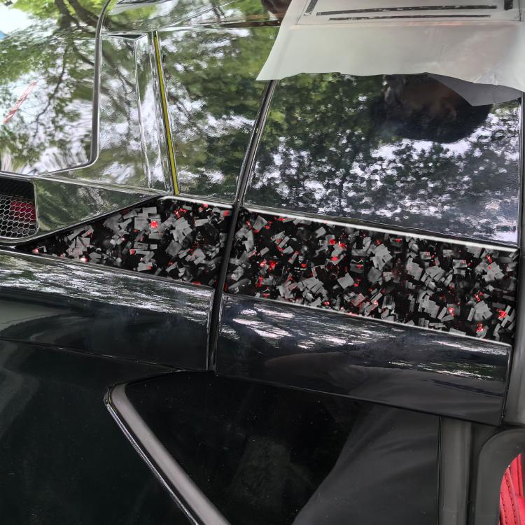4pcs/Set Forged Gold Foil Carbon Fiber Car Roof Sides Decorative Sticker for Chevrolet Corvette C8 2020-, Left and Right Driver(Red) - Car Interior Mouldings by buy2fix | Online Shopping UK | buy2fix