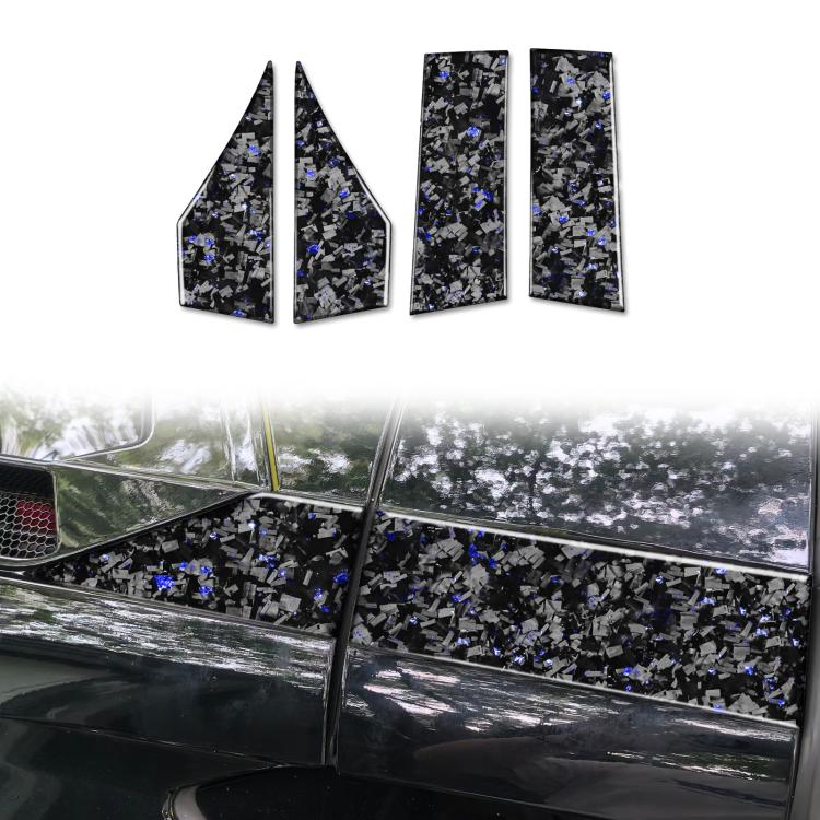 4pcs/Set Forged Gold Foil Carbon Fiber Car Roof Sides Decorative Sticker for Chevrolet Corvette C8 2020-, Left and Right Driver(Blue) - Car Interior Mouldings by buy2fix | Online Shopping UK | buy2fix