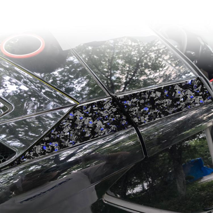 4pcs/Set Forged Gold Foil Carbon Fiber Car Roof Sides Decorative Sticker for Chevrolet Corvette C8 2020-, Left and Right Driver(Blue) - Car Interior Mouldings by buy2fix | Online Shopping UK | buy2fix