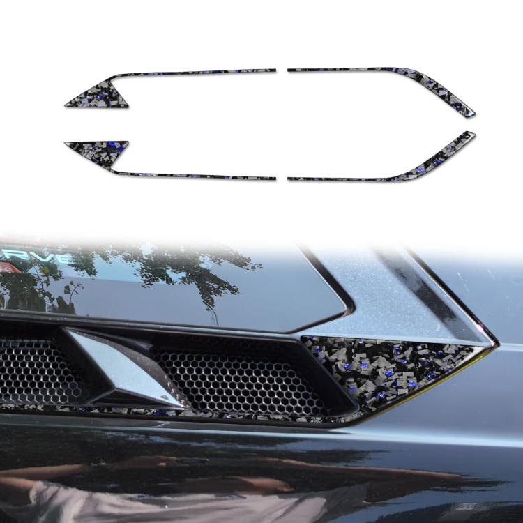 4pcs/Set Forged Gold Foil Carbon Fiber Car Roof Engine Vents Decorative Sticker for Chevrolet Corvette C8 2020-, Left and Right Driver(Blue) - Car Interior Mouldings by buy2fix | Online Shopping UK | buy2fix