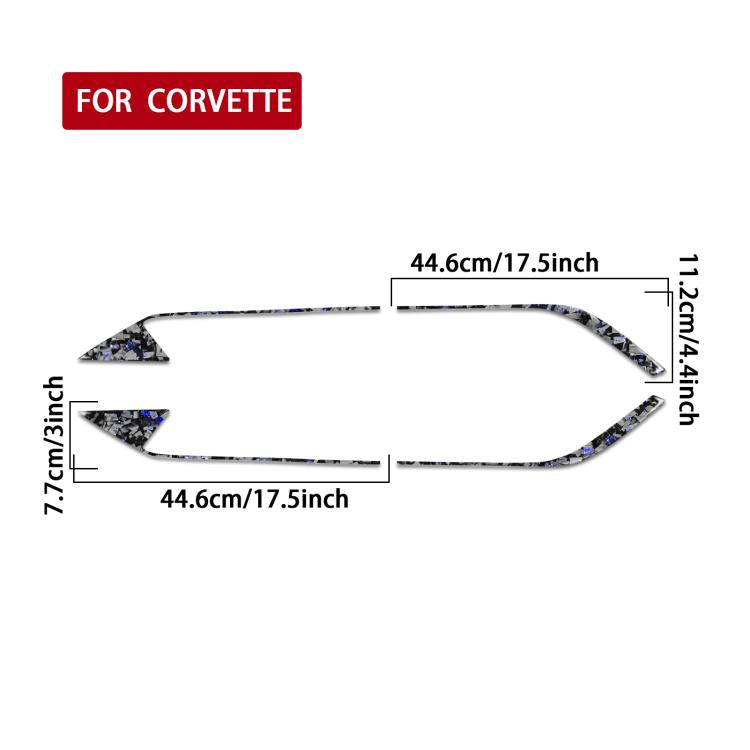 4pcs/Set Forged Gold Foil Carbon Fiber Car Roof Engine Vents Decorative Sticker for Chevrolet Corvette C8 2020-, Left and Right Driver(Blue) - Car Interior Mouldings by buy2fix | Online Shopping UK | buy2fix