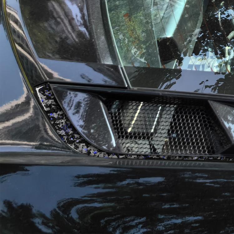 4pcs/Set Forged Gold Foil Carbon Fiber Car Roof Engine Vents Decorative Sticker for Chevrolet Corvette C8 2020-, Left and Right Driver(Blue) - Car Interior Mouldings by buy2fix | Online Shopping UK | buy2fix