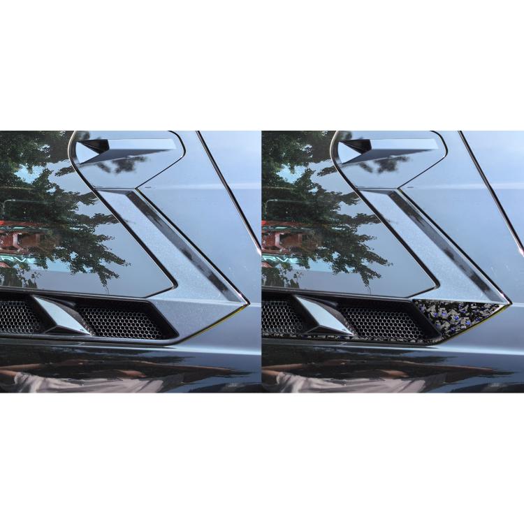 4pcs/Set Forged Gold Foil Carbon Fiber Car Roof Engine Vents Decorative Sticker for Chevrolet Corvette C8 2020-, Left and Right Driver(Blue) - Car Interior Mouldings by buy2fix | Online Shopping UK | buy2fix