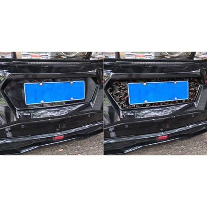 Forged Gold Foil Carbon Fiber Car Rear License Plate Frame Decorative Sticker for Chevrolet Corvette C8 2020-, Left and Right Driver(Red) - Car Interior Mouldings by buy2fix | Online Shopping UK | buy2fix