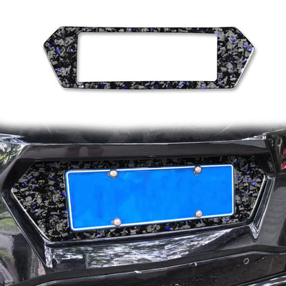 Forged Gold Foil Carbon Fiber Car Rear License Plate Frame Decorative Sticker for Chevrolet Corvette C8 2020-, Left and Right Driver(Blue) - Car Interior Mouldings by buy2fix | Online Shopping UK | buy2fix