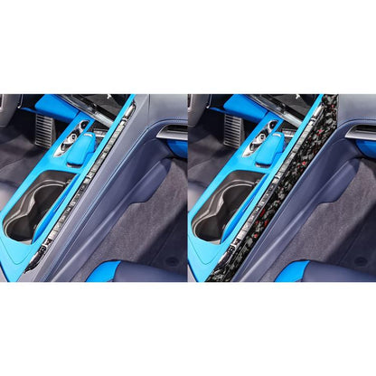 2pcs/Set Forged Gold Foil Carbon Fiber Car Center Console Side Decorative Sticker for Chevrolet Corvette C8 2020-, Left Driver(Red) - Car Interior Mouldings by buy2fix | Online Shopping UK | buy2fix
