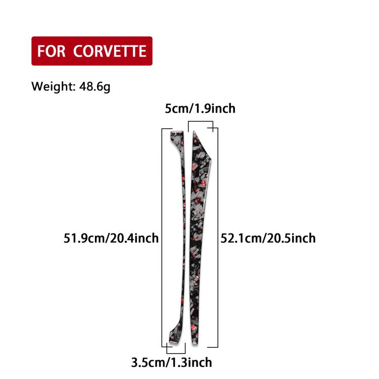 2pcs/Set Forged Gold Foil Carbon Fiber Car Center Console Side Decorative Sticker for Chevrolet Corvette C8 2020-, Right Driver(Red) - Car Interior Mouldings by buy2fix | Online Shopping UK | buy2fix