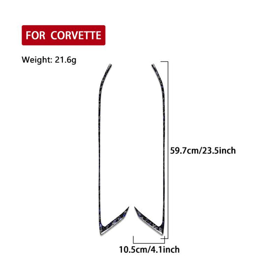 2pcs/Set Forged Gold Foil Carbon Fiber Car Door Decorative Sticker for Chevrolet Corvette C8 2020-, Left and Right Driver(Blue) - Car Interior Mouldings by buy2fix | Online Shopping UK | buy2fix