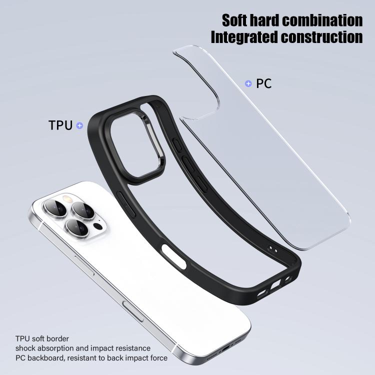 For iPhone 16 Pro Max iPAKY Bright Color Series Shockproof PC+TPU Phone Case(Black) - iPhone 16 Pro Max Cases by iPAKY | Online Shopping UK | buy2fix