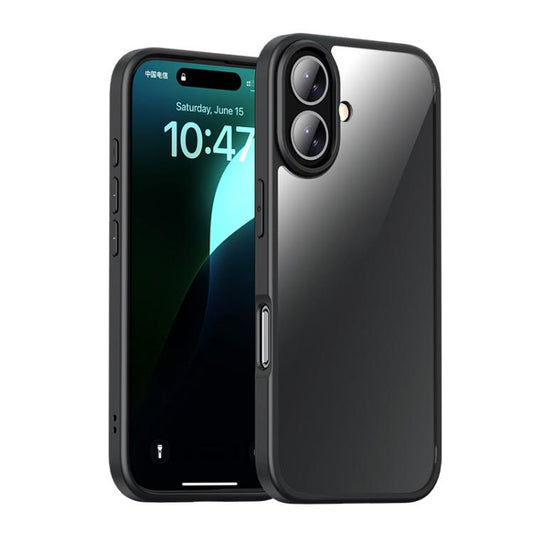For iPhone 16 iPAKY Bright Color Series Shockproof PC+TPU Phone Case(Black) - iPhone 16 Cases by iPAKY | Online Shopping UK | buy2fix