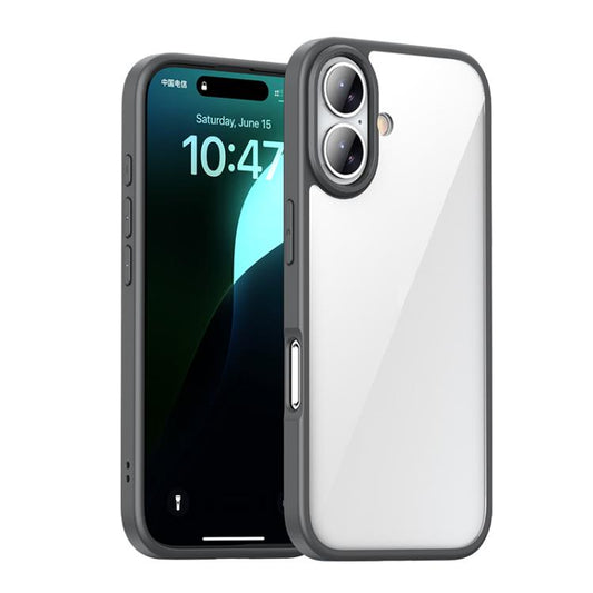 For iPhone 16 iPAKY Bright Color Series Shockproof PC+TPU Phone Case(Grey) - iPhone 16 Cases by iPAKY | Online Shopping UK | buy2fix